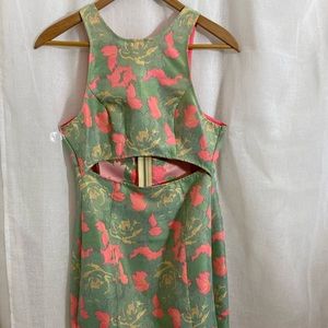 Dolce Vita Pink and Green Cut out MOD dress